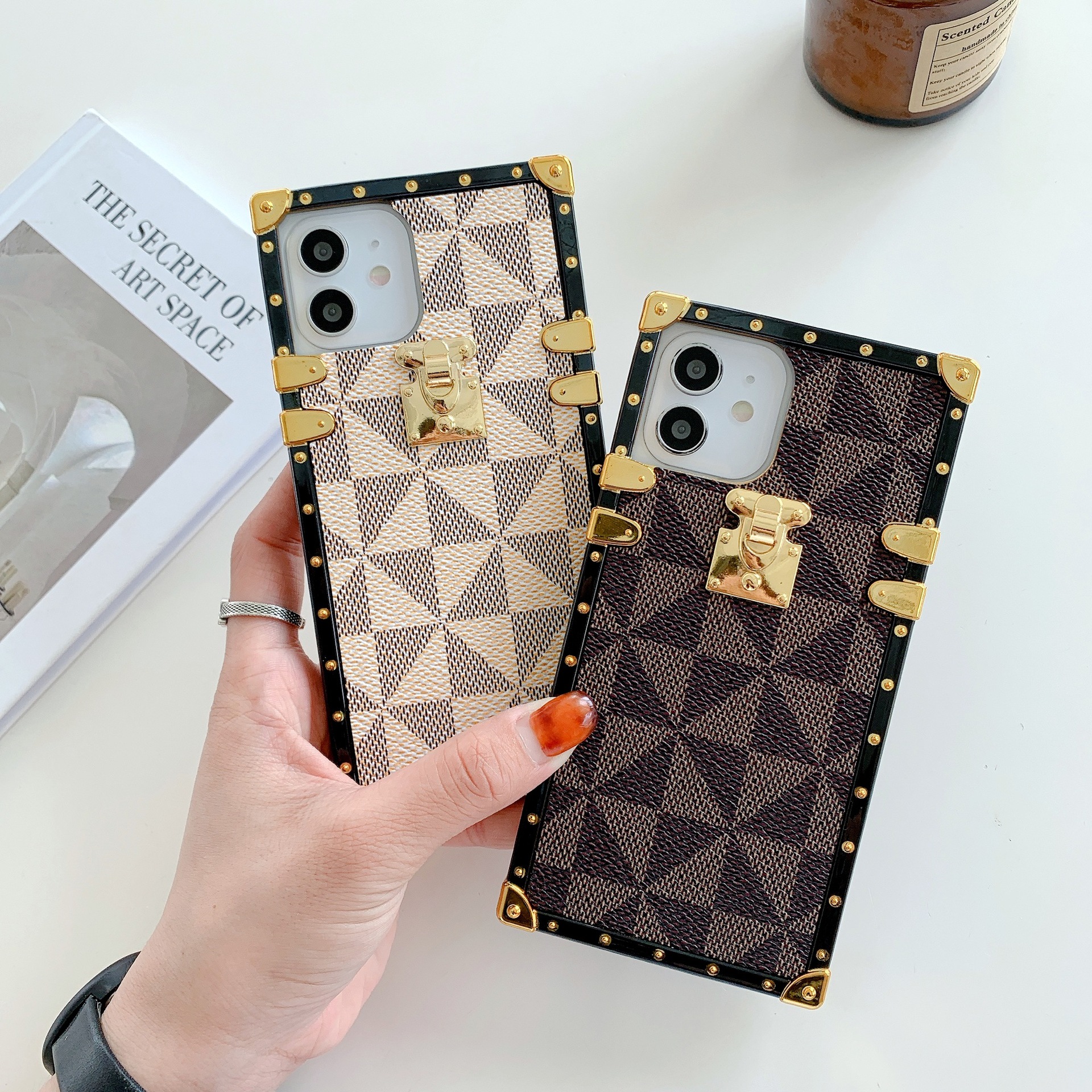 Soft Cover PU Mobile Phone Case For iPhone 14 13 12 Pro Max All-inclusive Luxury Fashion Designer Quare Case
