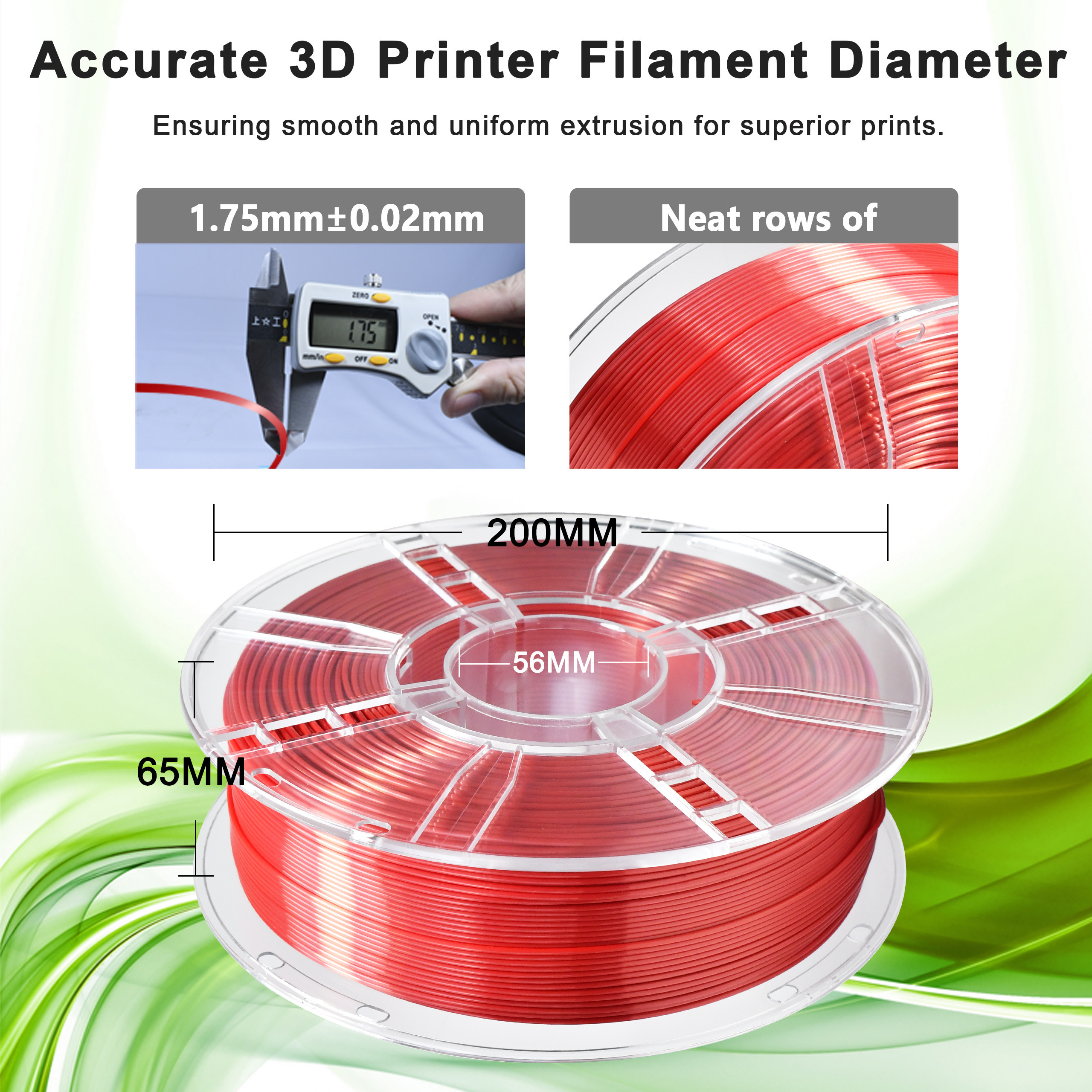 Desktop Printer 1kg Silk Red 1.75mm PLA 3D Printer Filament Printing Temperature 190-230C