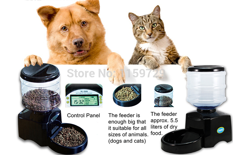 Automatic Dog Feeder With Timer Auto Pet Dry Food Dispenser