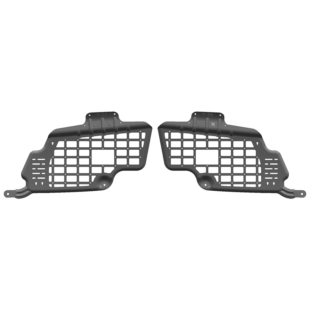 Convenient Black Molle Rear Window Storage Panels for Offroad Gear and Recovery Tools