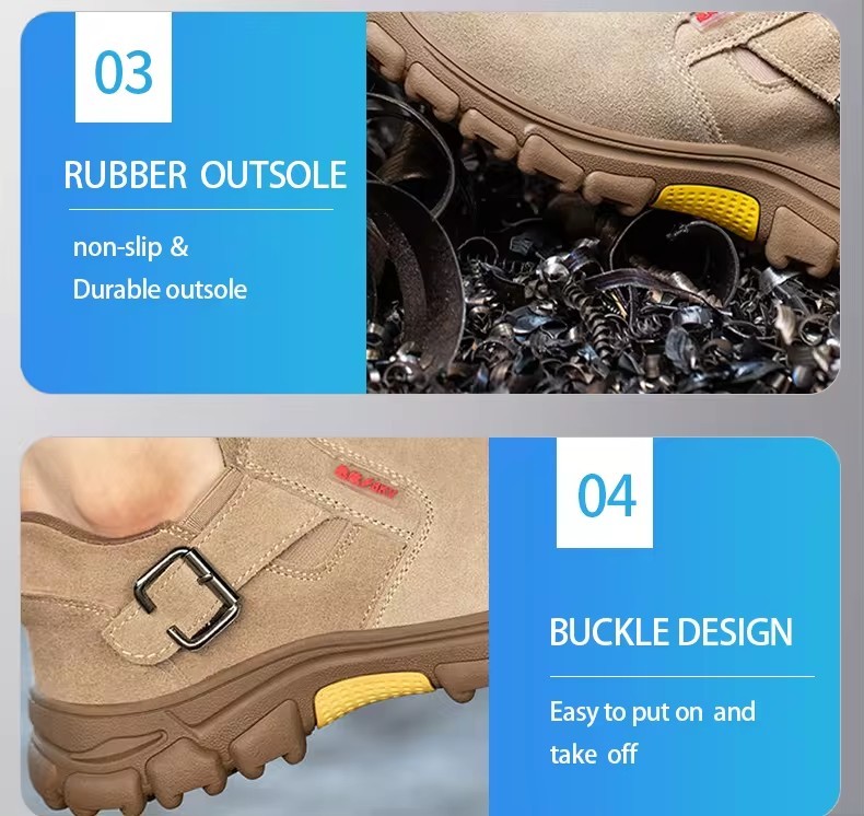 OEM/ODM Hot Selling Leather Welder Work Boot No Lace Steel Toe Safety Shoes For Men Industrial Wholesale