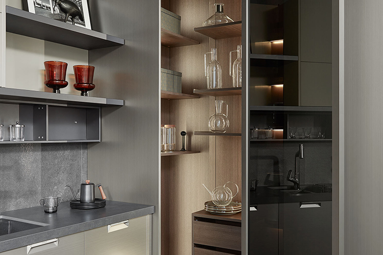 OPPEIN modern design stainless steel luxury kitchen cabinet