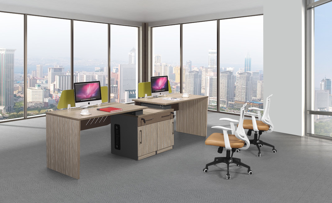 Melamine Office Furniture Partition System , Wooden Workstation Desk Waterproof