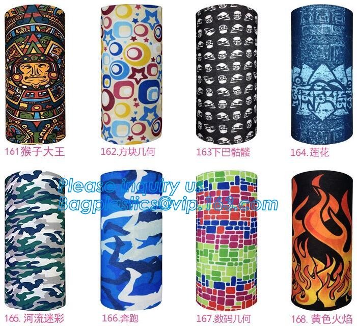 multi choice women head scarf printed colorful face mask custom logo/size bandana,Sport Strapping Seamless Custom Gaiter Whi