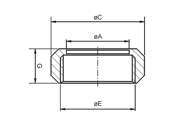 Dimension of Sanitary SMS Union – Round Slotted Nut – Sanitary Fitting