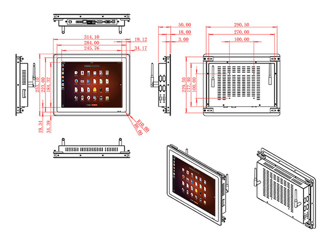 12.1-Inch Rear-Mount Linux Display for Medical Devices and Factory Monitoring