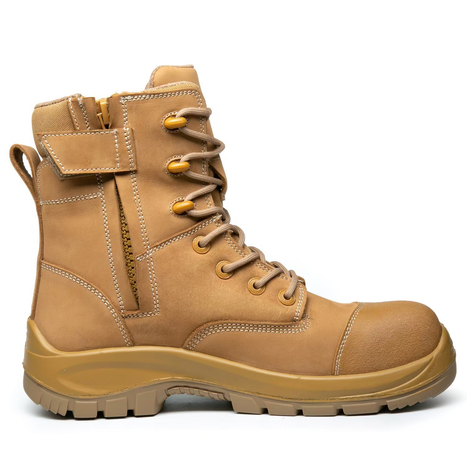 Yellow Style Martin Boots Slip Resistant / Wear Resistant Cowhide Work Boots
