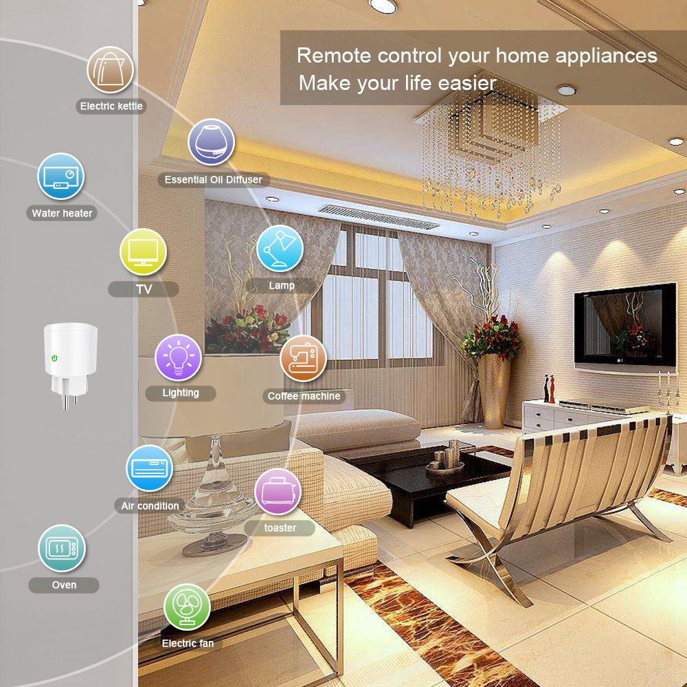 Glomarket Smart Tuya Wifi Plug , App Remote Control Smart Power Plug