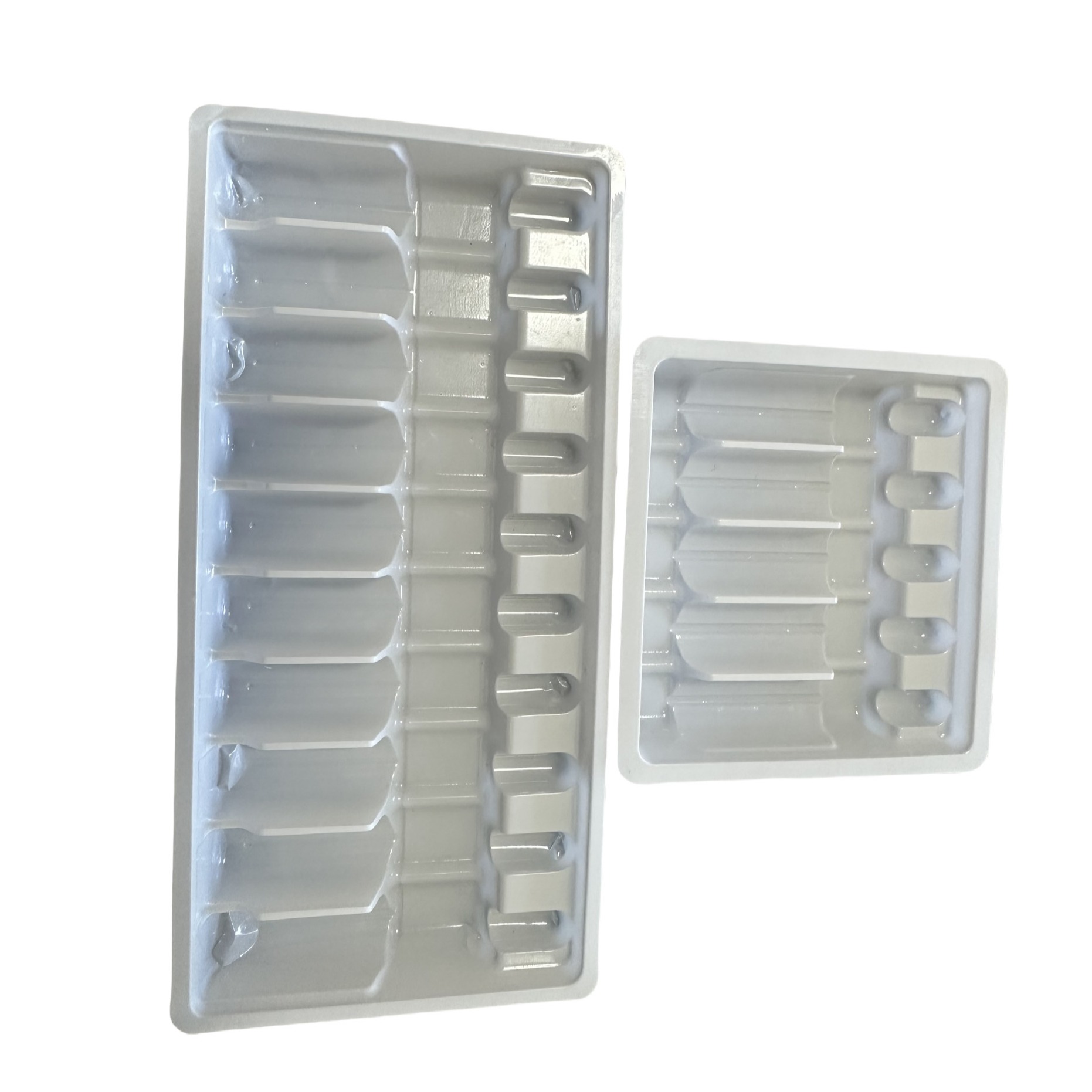 Custom PET vial tray for 1ml~10ml water injection vials, custom medicine vial tray packaging