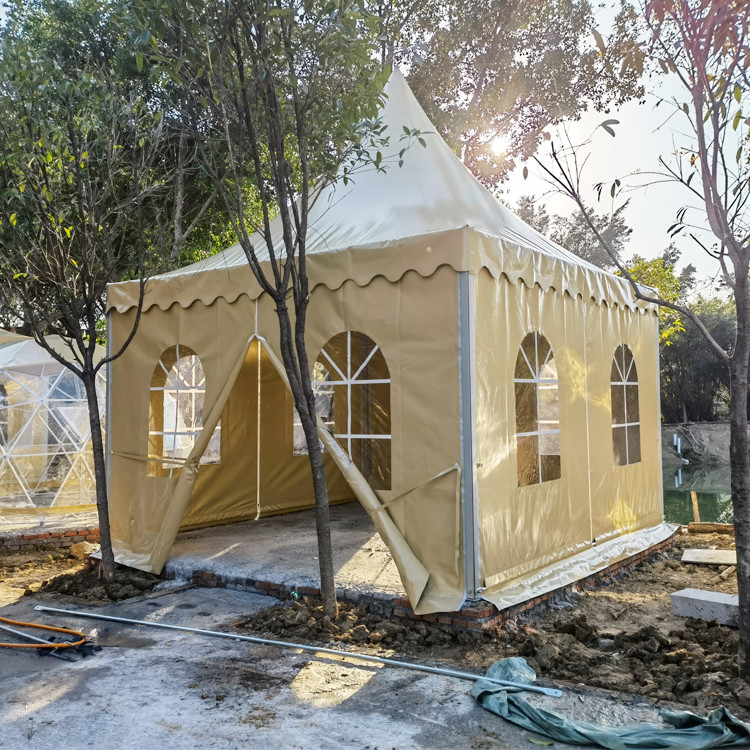 White Stainless Aluminum Alloy Pagoda Event Tent High Peak Dome On Top