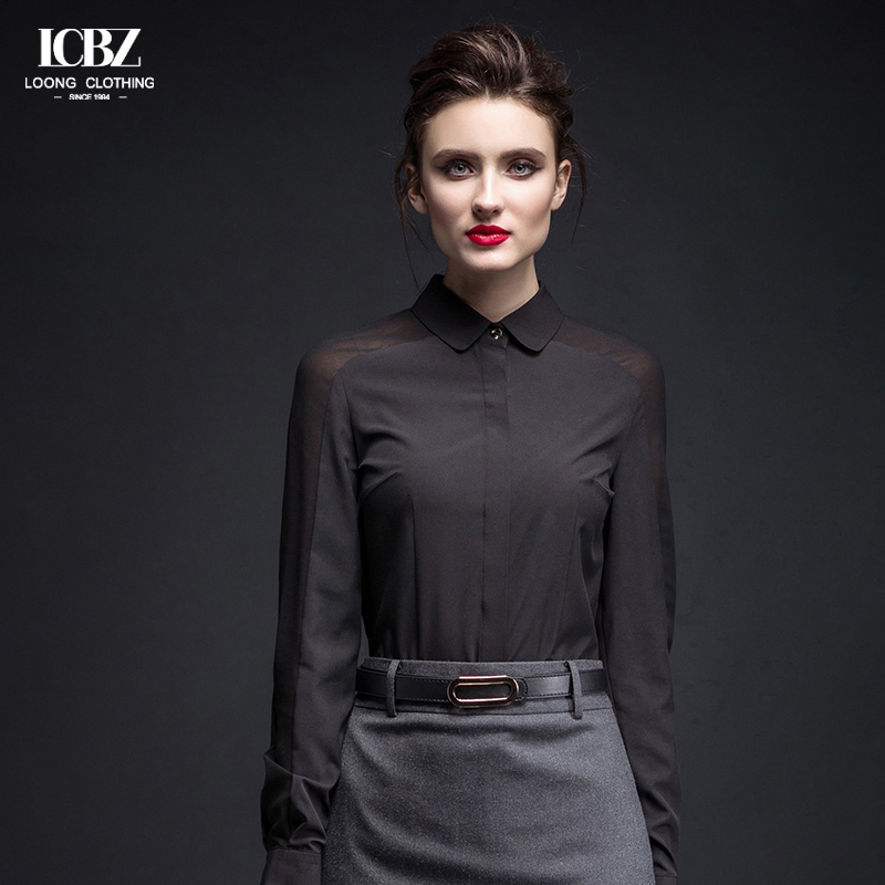 2022 Pure Solid White Casual Formal Ladies Blouse Tops for Office Lady at Affordable