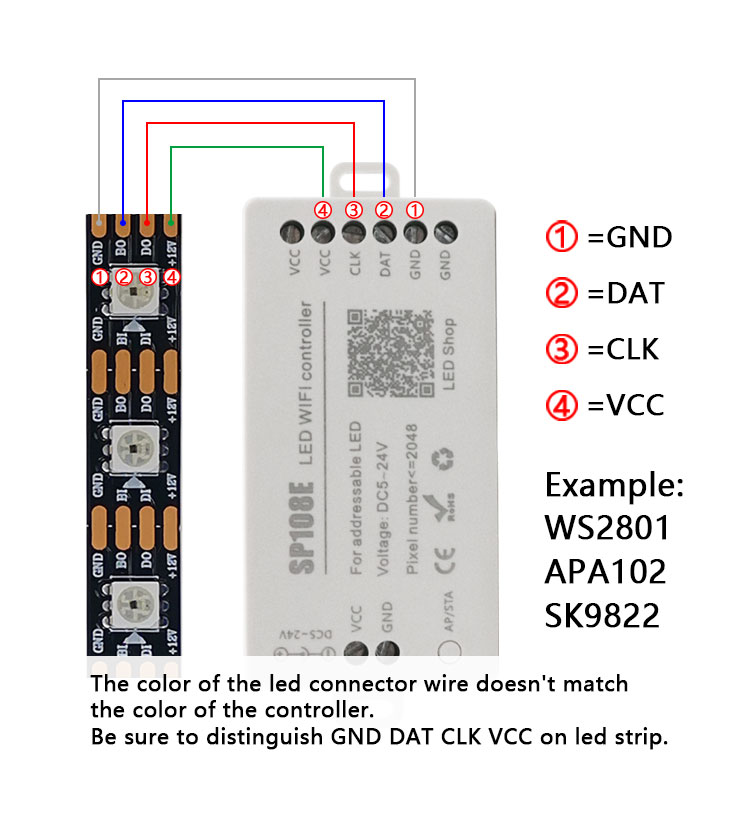 LED Strip Smart Controller SP108E LED sPI WS2811 Pixel Stirp Light Wifi Controller