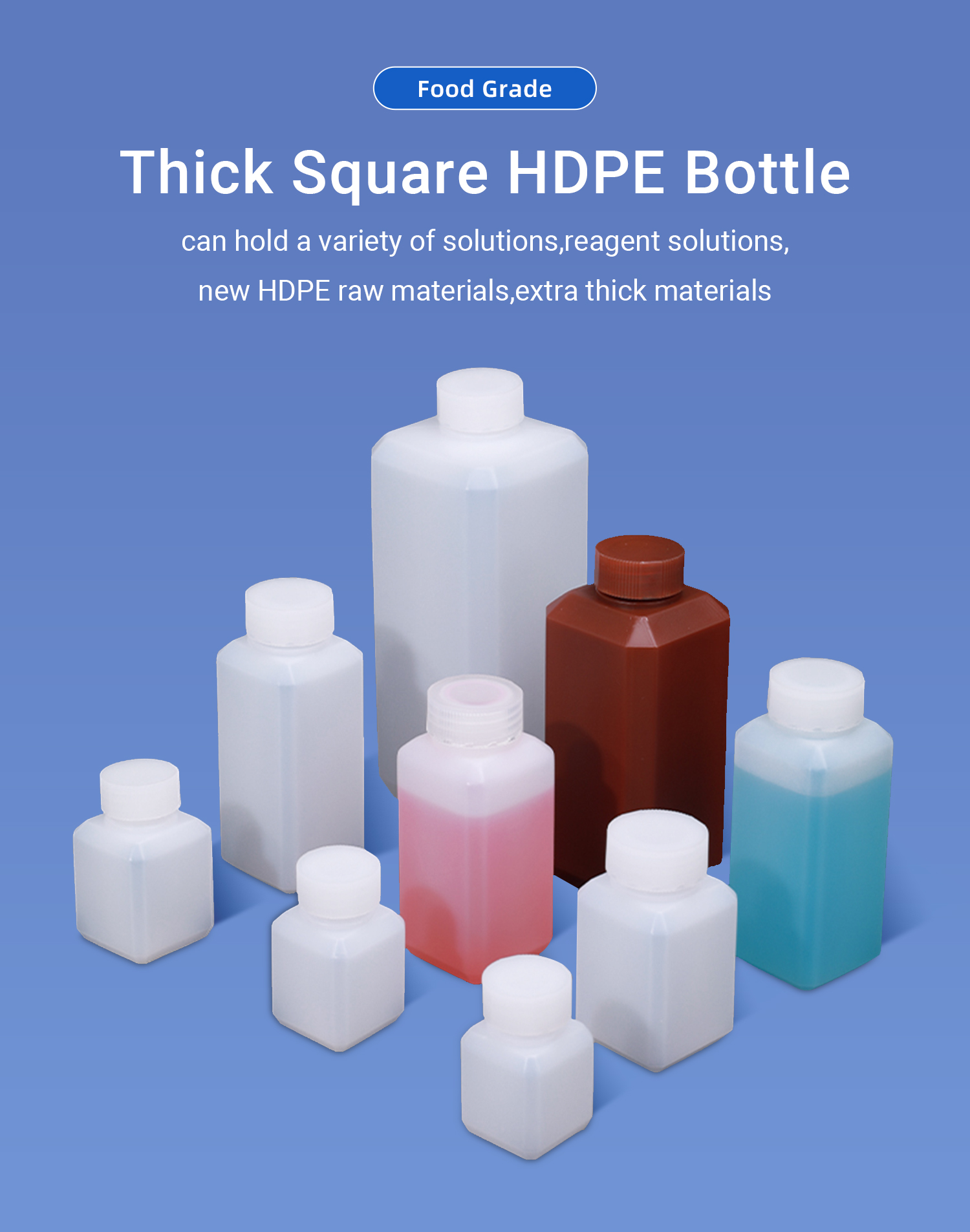 Lab Chemical HDPE Plastic Laboratory Bottles Reagent Sealed Container 30ml