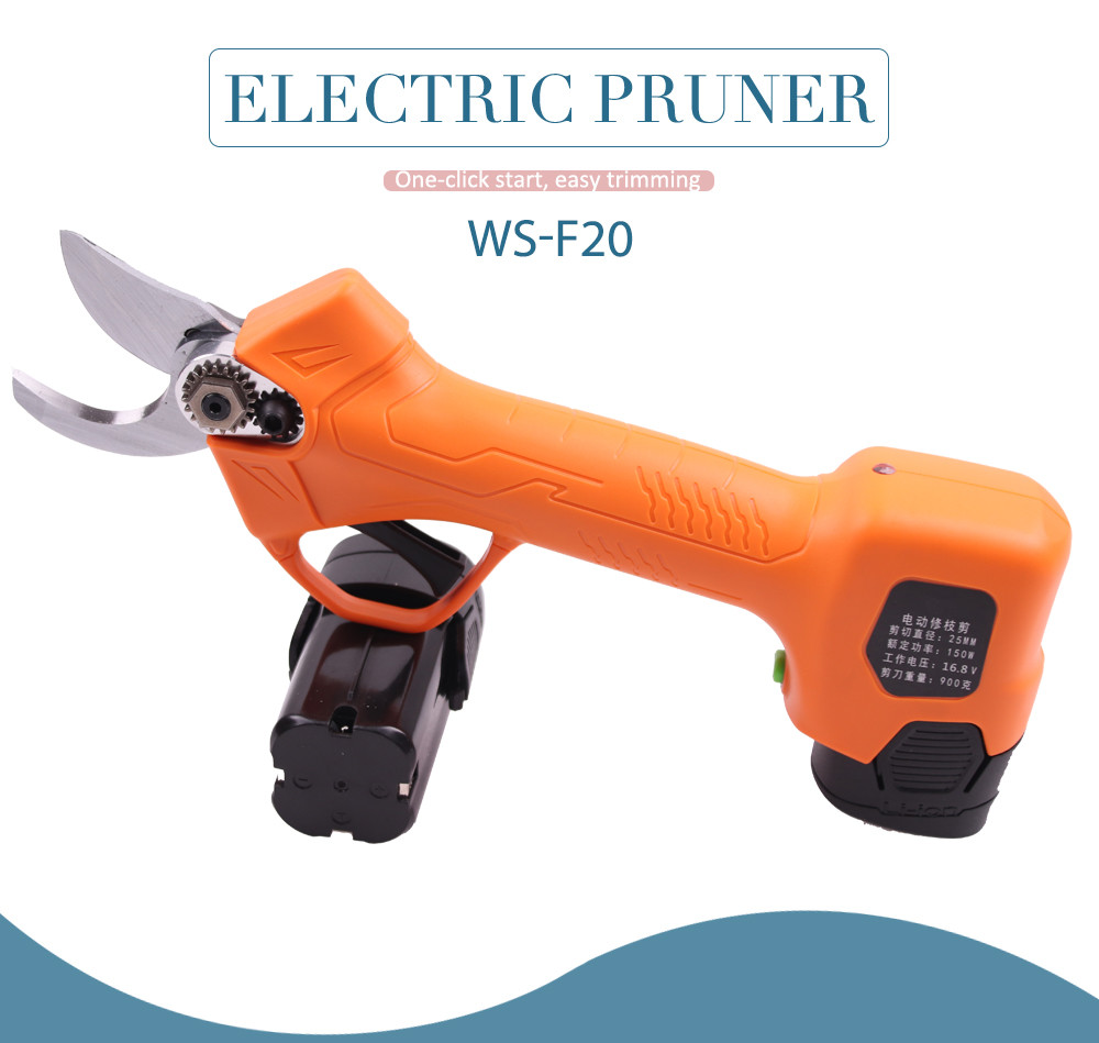 Swansoft 16.8V 2.5CM Battery Cordless Orchard Vineyard Pruner Trimming Scissors Garden Electric Pruning Shears