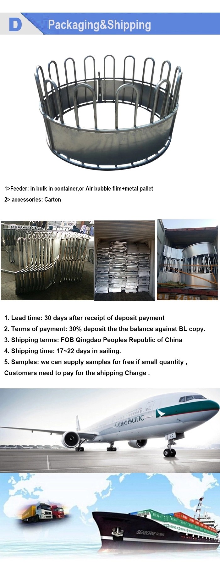 1.8m Diameter Cattle Hay Feeder , Loop Top Cattle Handling Systems