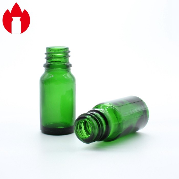 10ml Green Essential Oil Glass Bottle Vial With Plastic Dropper Cap