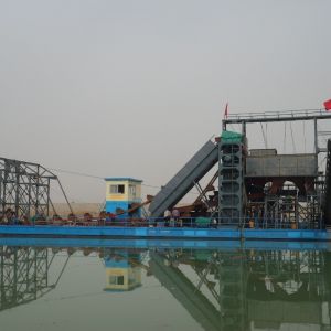 Customized River Gold Chain Bucket Dredger With Agitation Chute