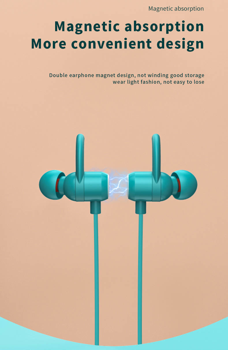 Neckband Bluetooth Earphones Magnetic Absorption Design 600 MAh HiFi Sound