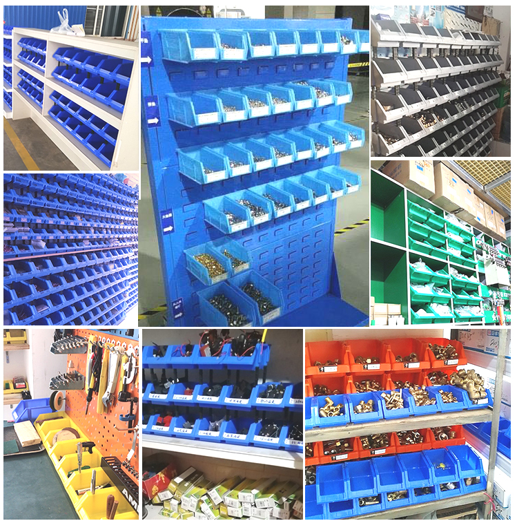 10x10 15 X 15 13x13 Plastic Storage Bins Plastic Stackable Hang Storage Bin Warehouse Tool Parts