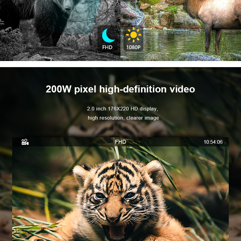 16mp 1080p Hunting Game Camera P65 Waterproof 100ft Trail Night Vision Infrared