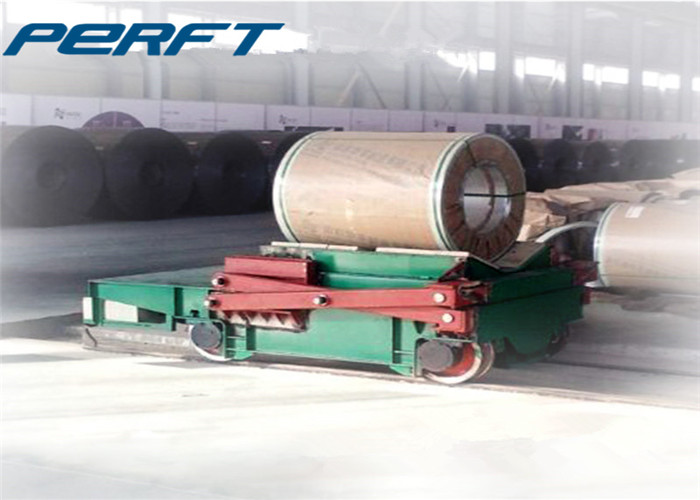 50 ton scissor hydraulic lifting coil rail transfer car for factory steel coils transportation