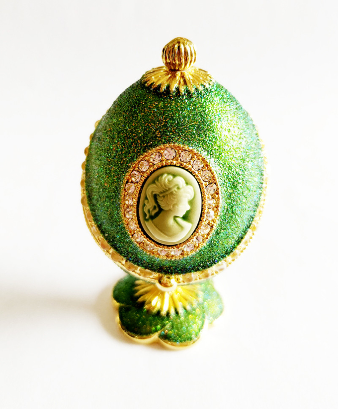 Luxury RoseFaberge Easter Eggs Jewelry Box Russian Royal Case Metal Faberge Egg Faberge Egg Jewerly Trinke t Box