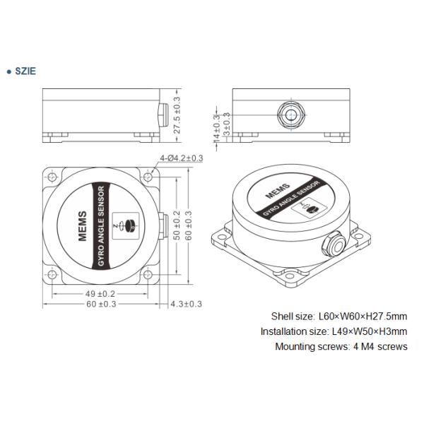 TL740D Anti Interference Single Axis Gyroscope Angular Sensor For AGV Vehicle