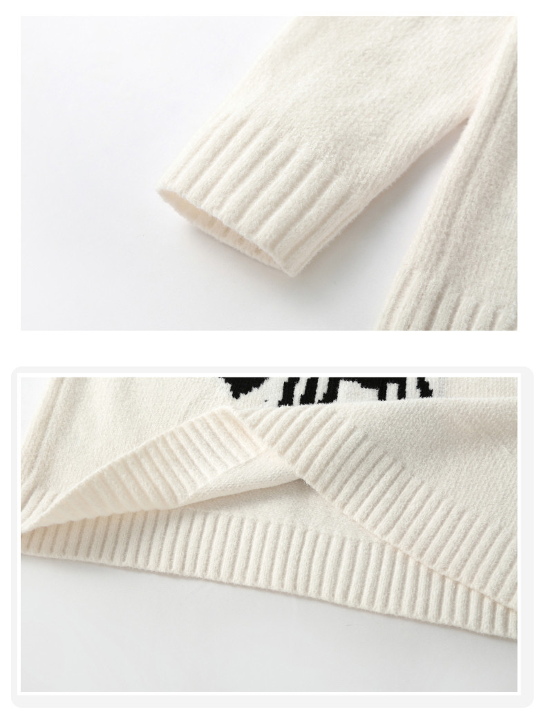 Children Aged 4-16 Round Neck Knitted Jumper Sweater Thick Letter Cartoon Design