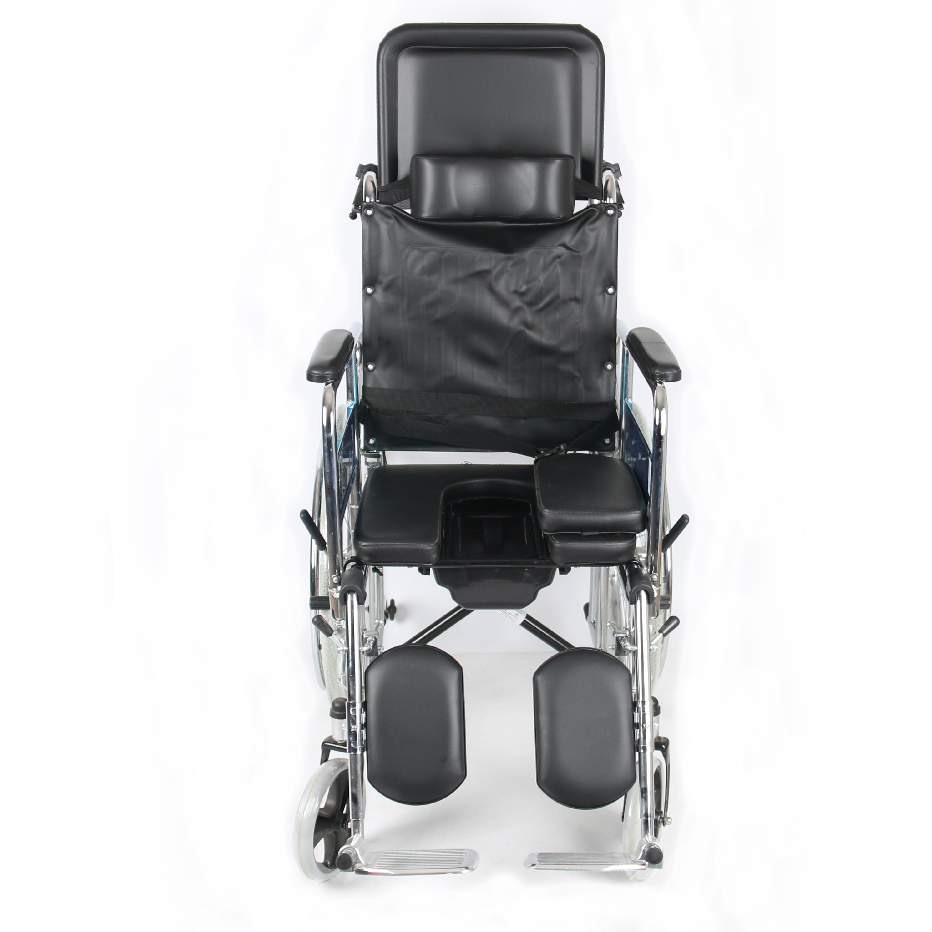Full Lying Multifunctional Folding Steel Wheelchair With Toiletable Medical Chair