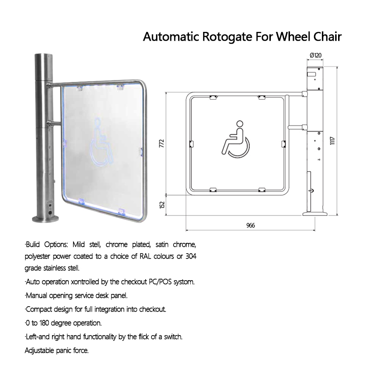 Dual Mechanical Gate Supermarket Swing Gate