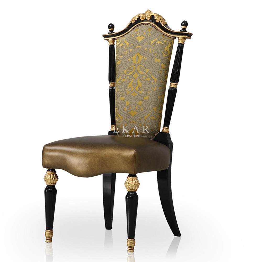 Gold Foil High Gloss Antique Wood Luxury Carving Home Furniture