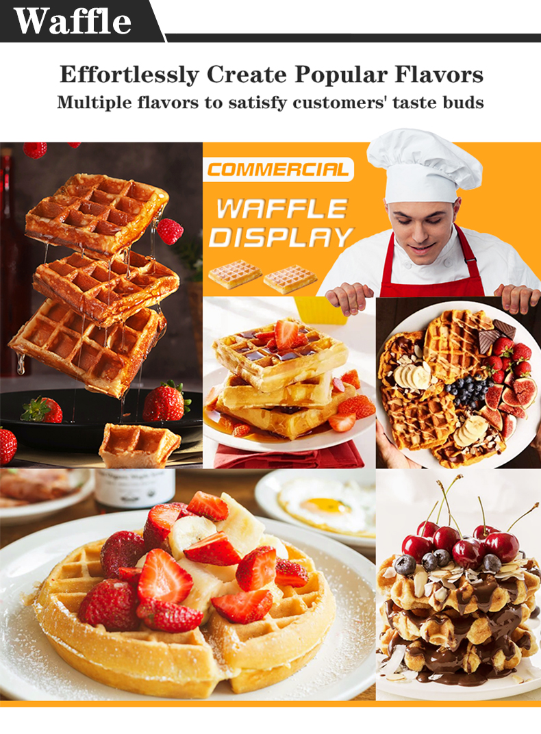 Non-stick Belgain Waffle Maker Machine 250*350*260mm Mould Size for Efficiency