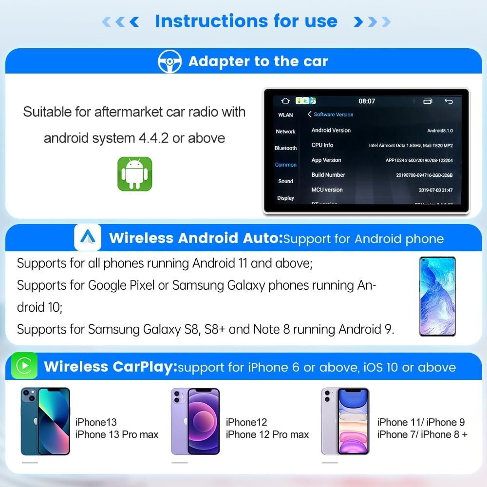 High Speed Android 4.4+ to Wireless Carplay Android Auto USB Dongle Streaming Box CPC200-CCPA