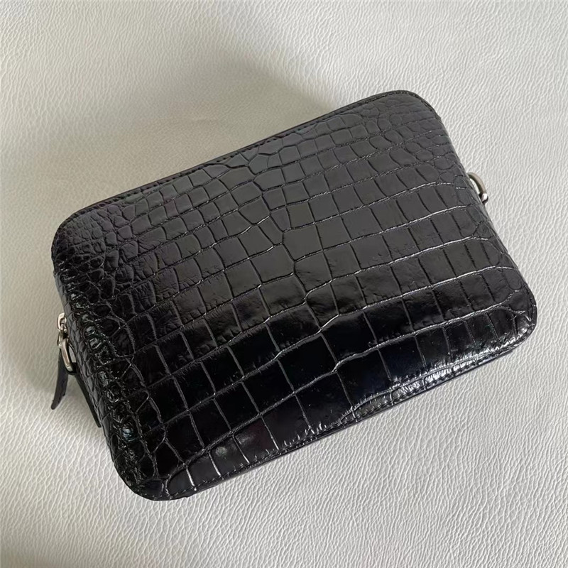 Genuine Crocodile Belly Skin Men Small Flap Bag Waistlets Clutch Purse Exotic Real Alligator Leather Male Shoulder Bag