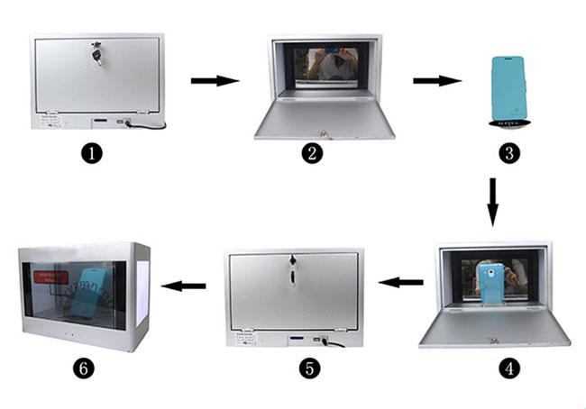 100W Commercial LCD Display Advertising Transparent LCD Showcase For Iphone Display