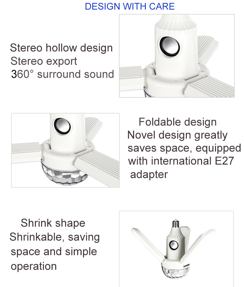 A2DP 5.0 Bluetooth Light Bulb That Plays Music 33W White Lighting