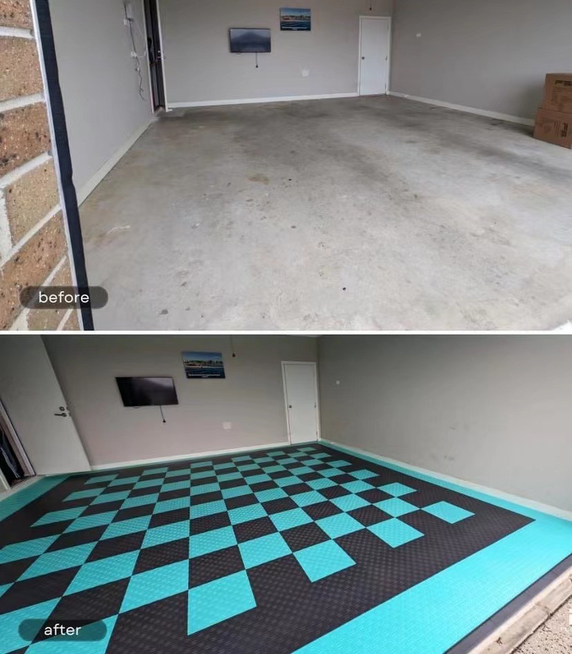 Polypropylene Garagetrac Floor Tiles 18mm Interlocking PP Racedeck Diamond Tile