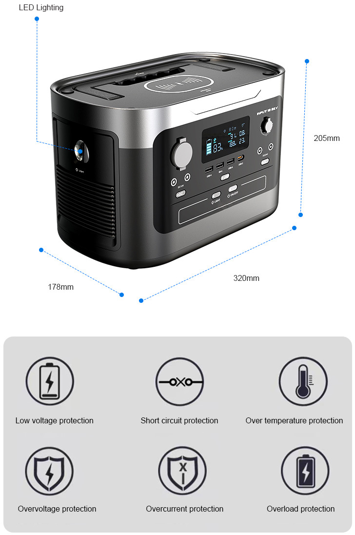 Lithium Battery Portable Solar Charging Station Home Energy Storage Backup