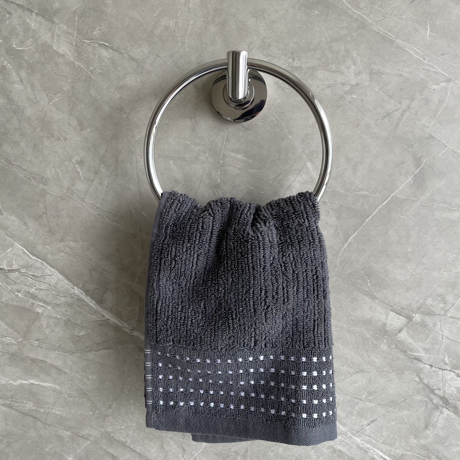 Heavy Duty Bathroom Towel Rings Simple Round Polished 304 Stainless Paper Towel Holder Wall Mount