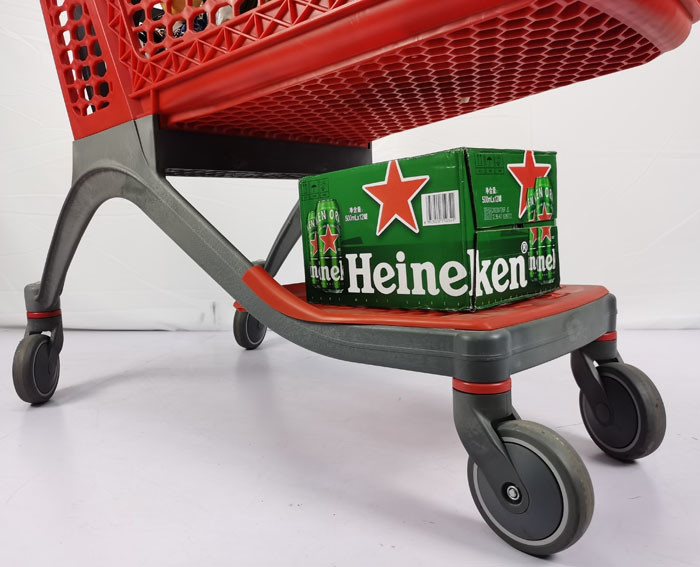 Supermarket Plastic Basket Trolley Lightweight With Plastic Partition OEM ODM