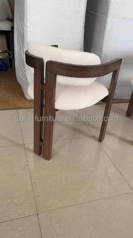 Modern Design Lamb Wool/Velvet Material Simple Solid Wood Dining Chair with Lift Chair Style and Customizable Logo