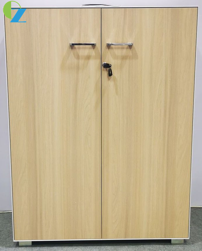4.2mm Slim Edge Steel Wood Combined Swing Door Cabinets 2 Adjustable Shelves