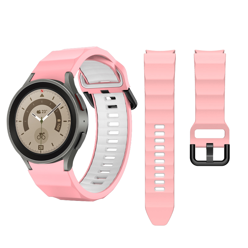 Custom Dual Color Silicone Watchband for Samsung Galaxy Watch 5 Pro