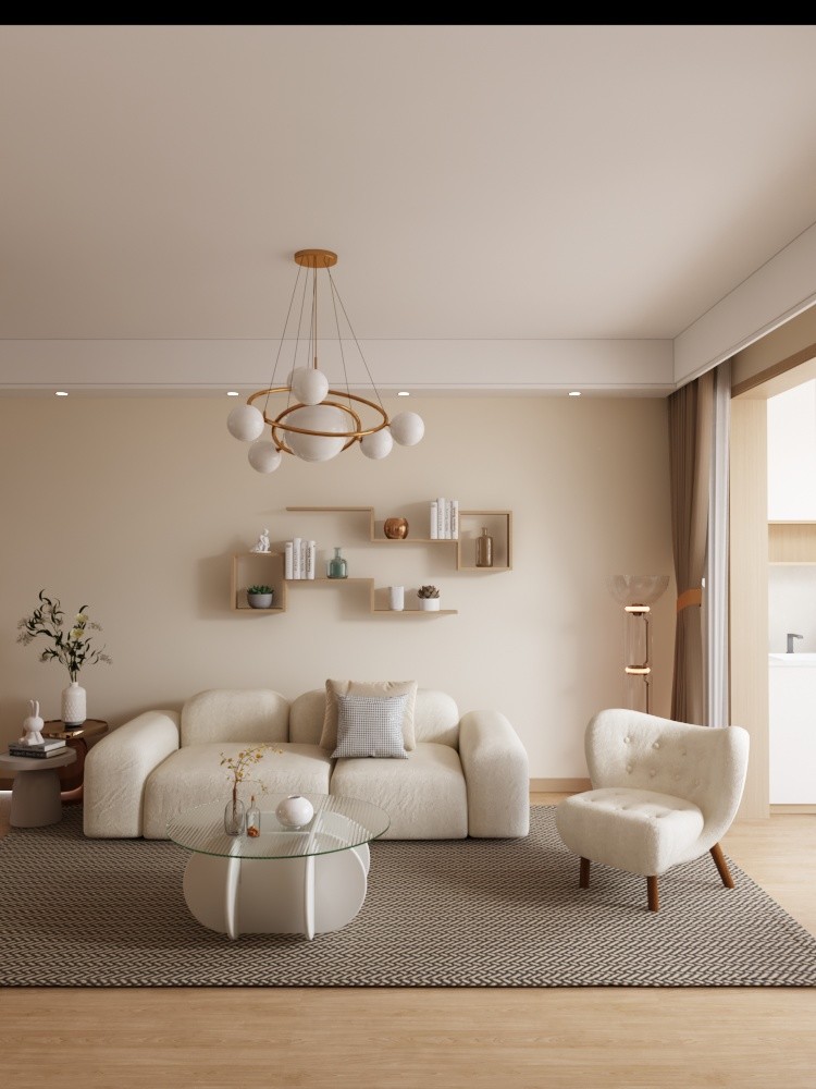 Simple Light Luxury Solid Wood Acrylic Coffee Table Living Room Round Tea Table