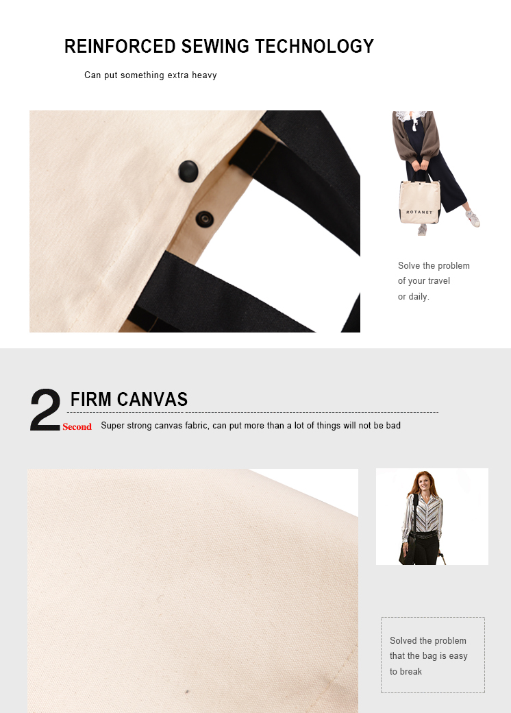 Various Color Canvas Shoulder Handbags 60-140 GSM Thickness Enhanced Visual Image Effect