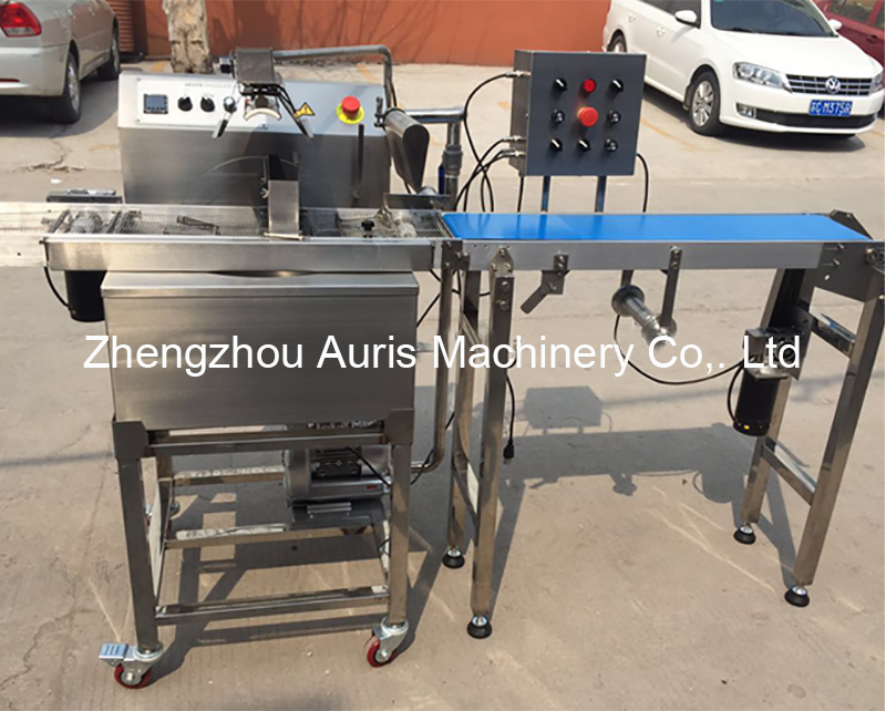 Multi Functional Cake Chocolate Enrober Machine Glazing Chocolate Dipping Machine