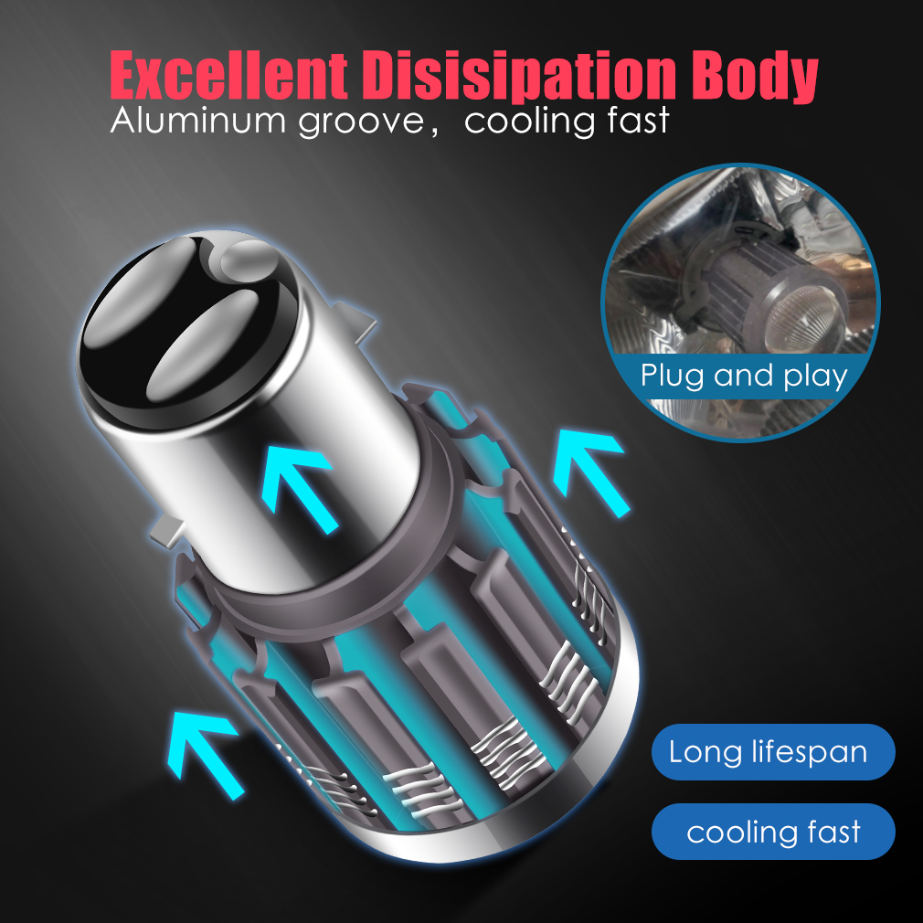 CSP 3000Lm LED Motorcycle Lights Waterproof H4 H6 Headlights