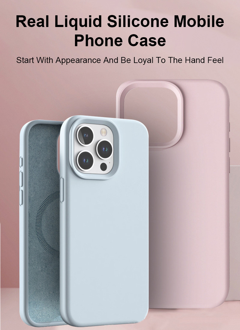 Soft Microfiber Lining Real Silicone Cell Phone Case Mobile Cover Anti Fingerprint