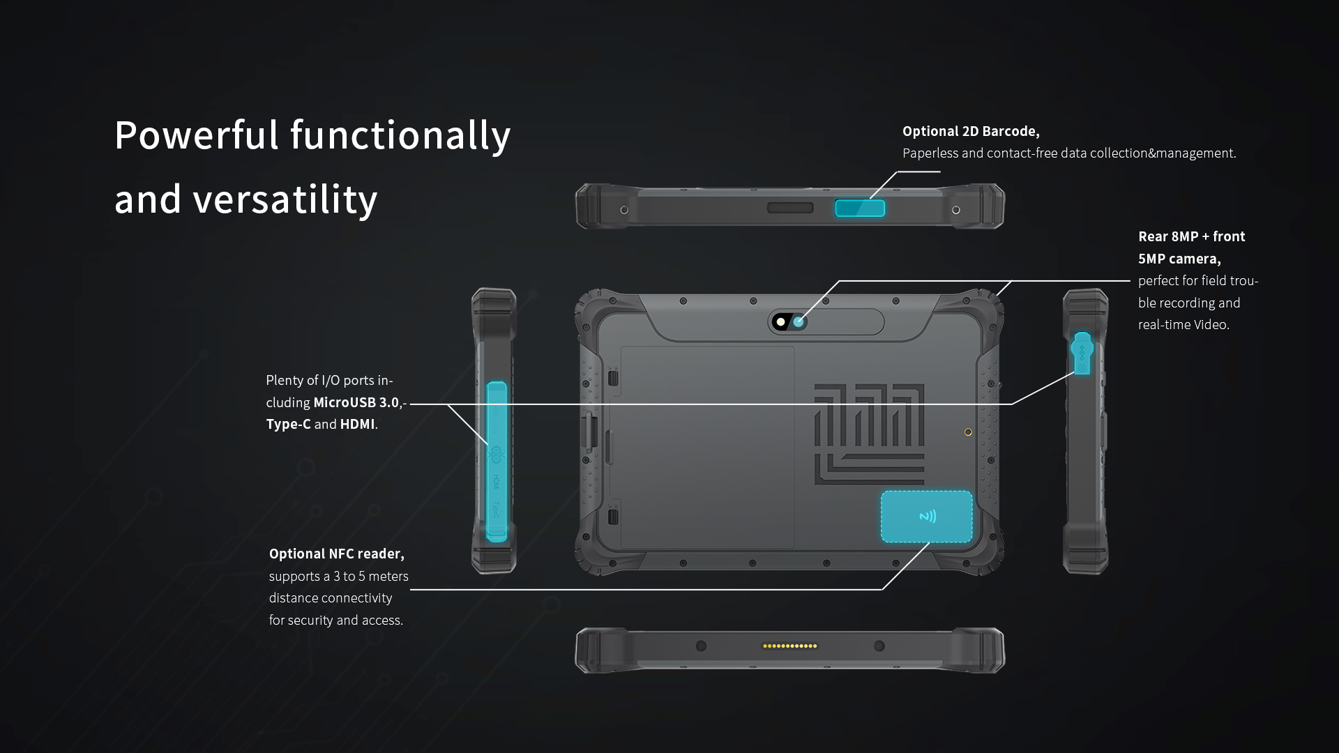 Professional Scenarios Rugged 4G WiFi GPS Fingerprint Android Tablet with 4GB Memory and Rockchip Processor