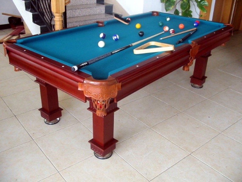 8 Feet Deluxe Pool Table Wool Blend Cloth Billiard Table Leather Pockets